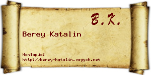 Berey Katalin névjegykártya